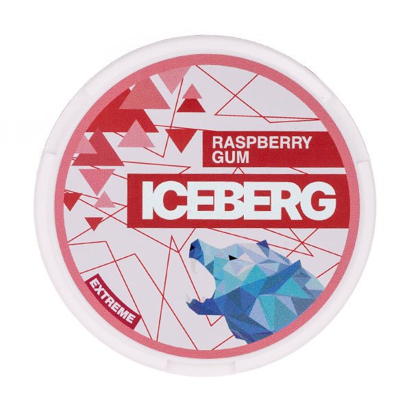Extreme Raspberry Gum Nicotine Pouches by Iceberg